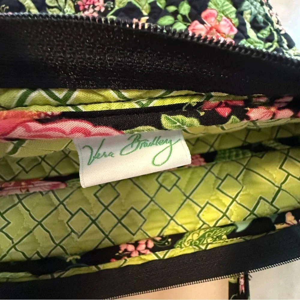 Vintage Vera Bradley Laptop Case Flowers Green Pink Botanica Print
